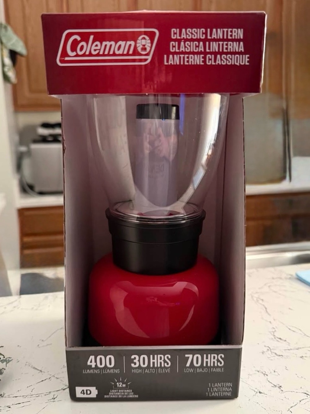 Coleman Classic 400 Lumens LED Lantern Red Camping Light New
